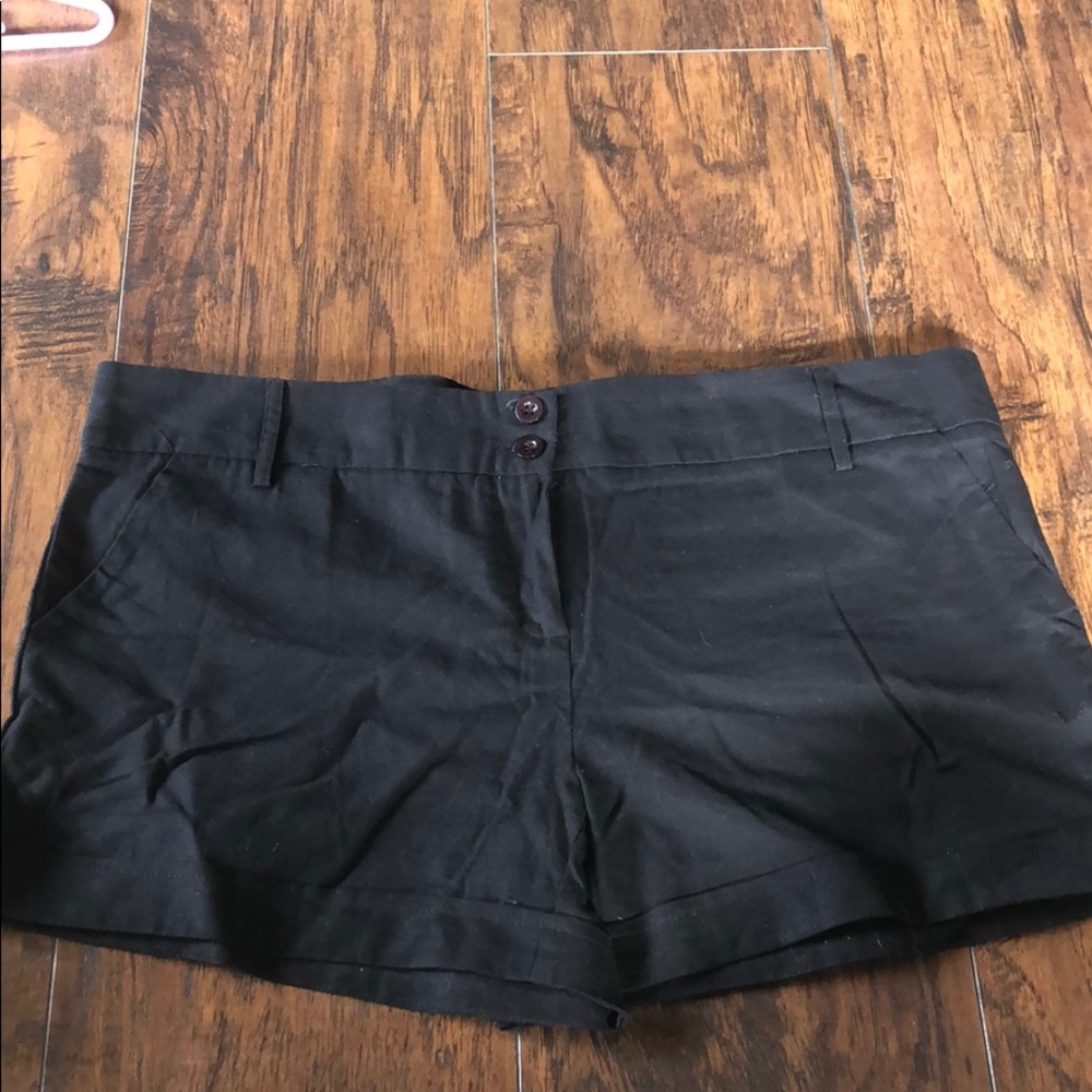 Black linen shorts